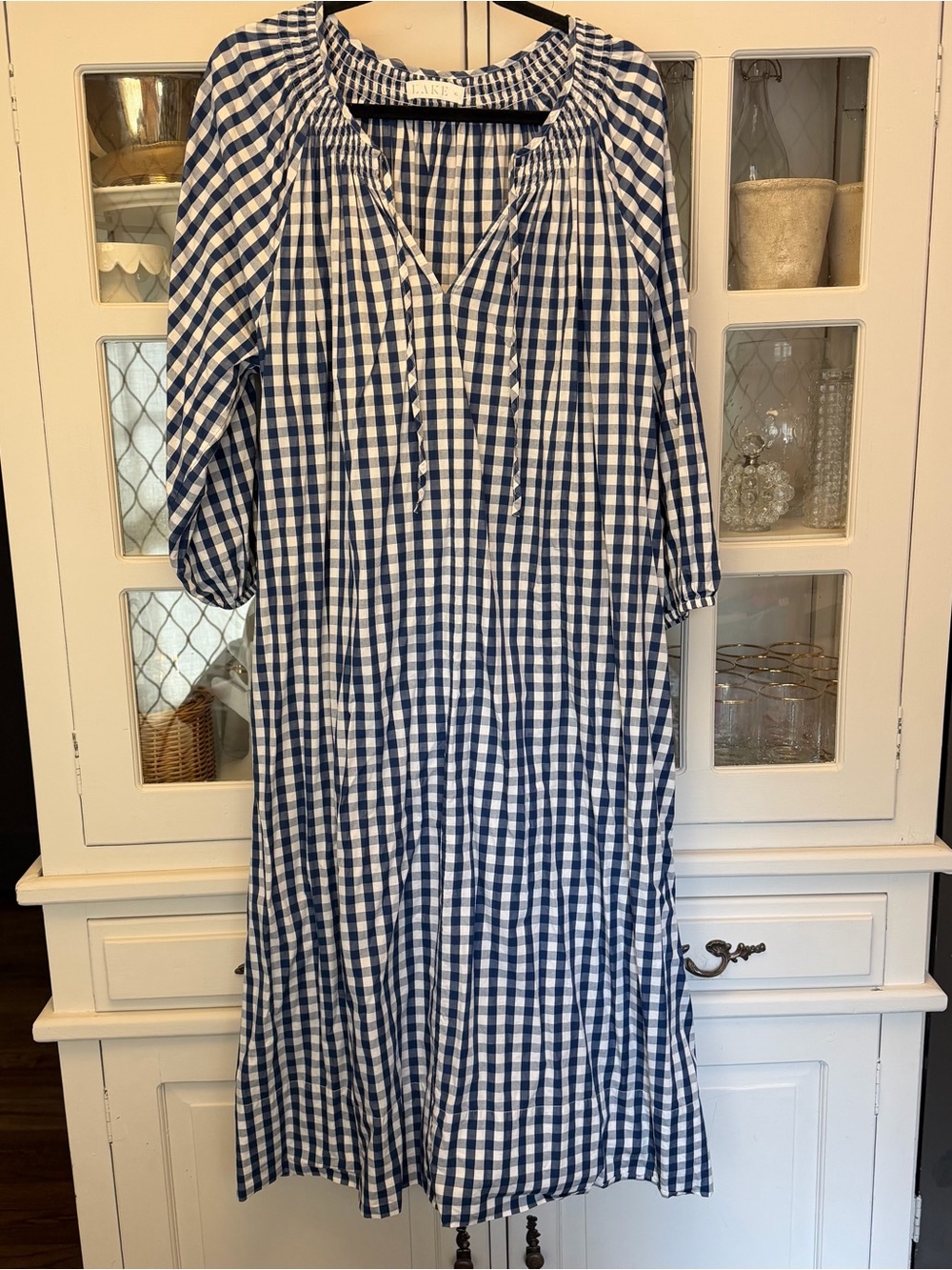 LAKE Navy Gingham dress